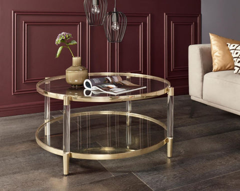 Darren Coffee Table - Gold with acrylic legs