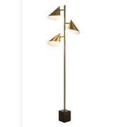 Sophie Triple Head Floor Lamp Antique Brass