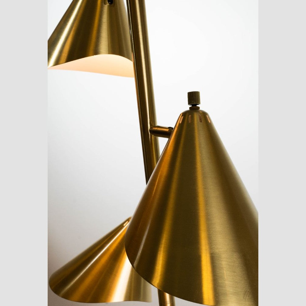 Sophie Triple Head Floor Lamp Antique Brass