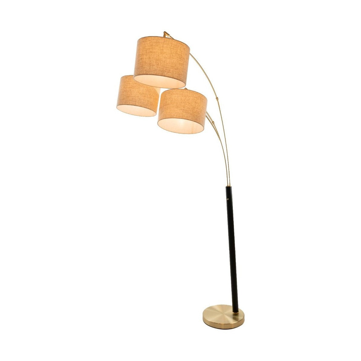 Luke Black Antique Brass 3-Arm Arc Lamp