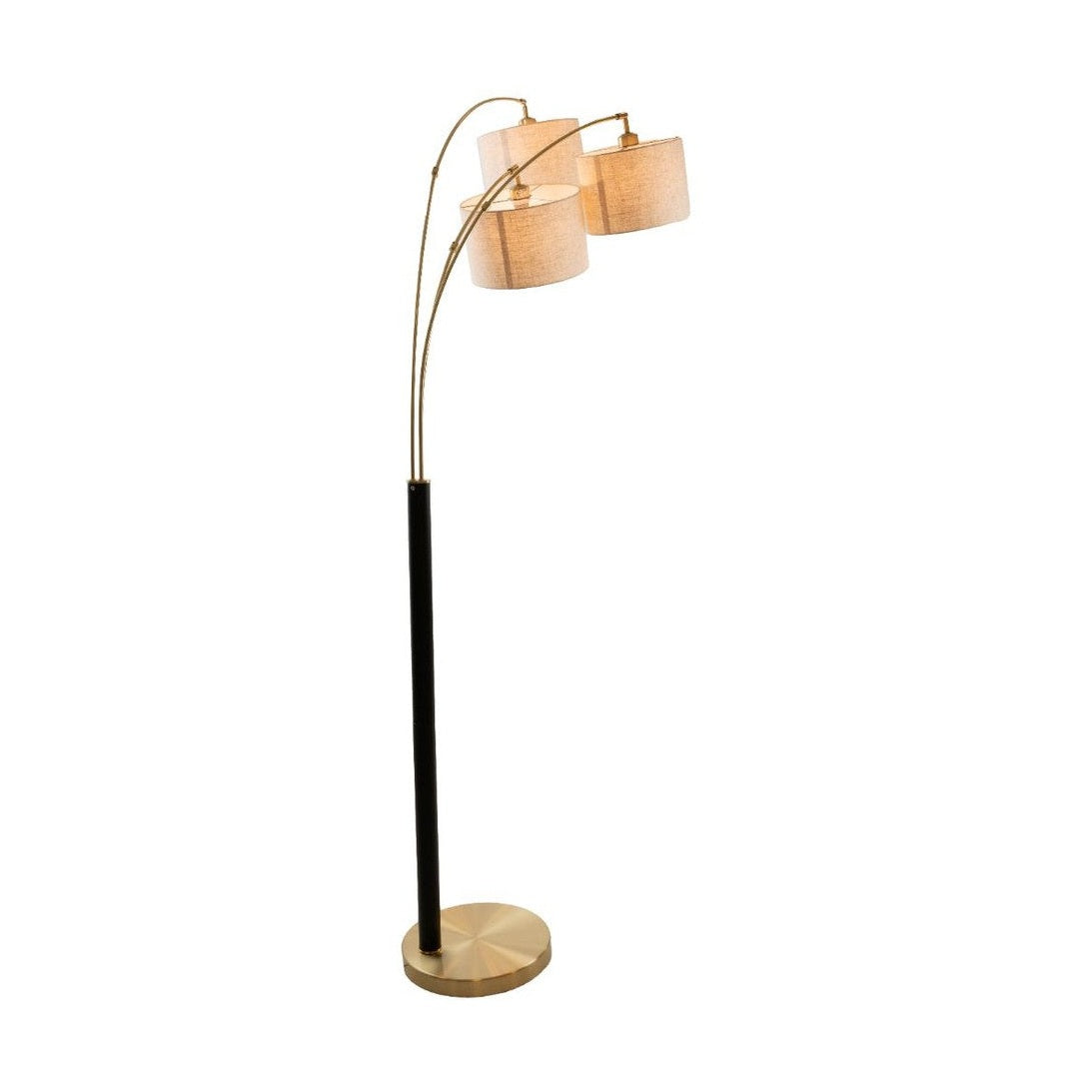 Luke Black Antique Brass 3-Arm Arc Lamp