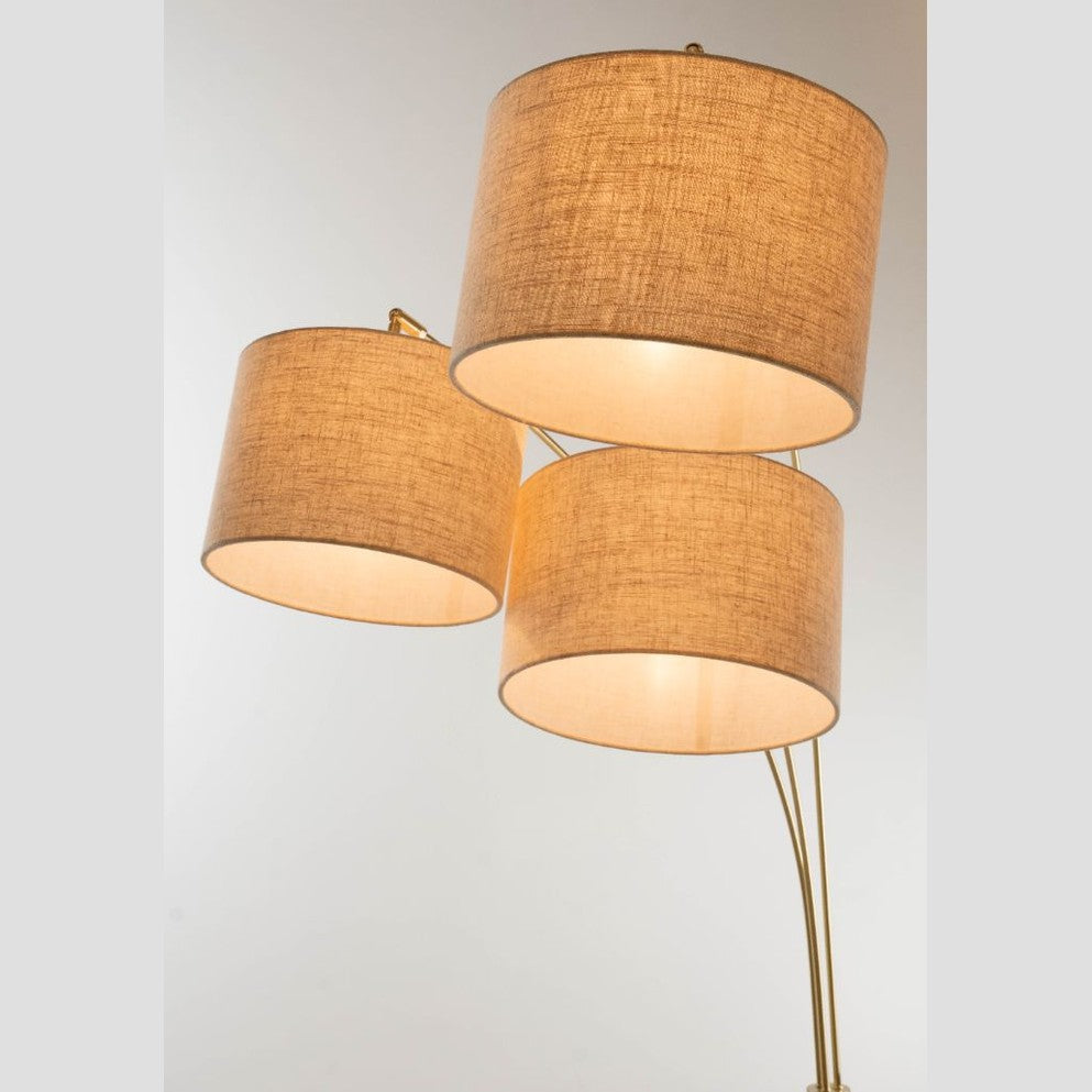 Luke Black Antique Brass 3-Arm Arc Lamp