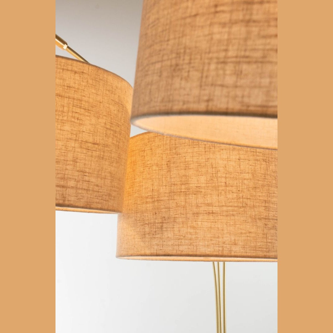 Luke Black Antique Brass 3-Arm Arc Lamp