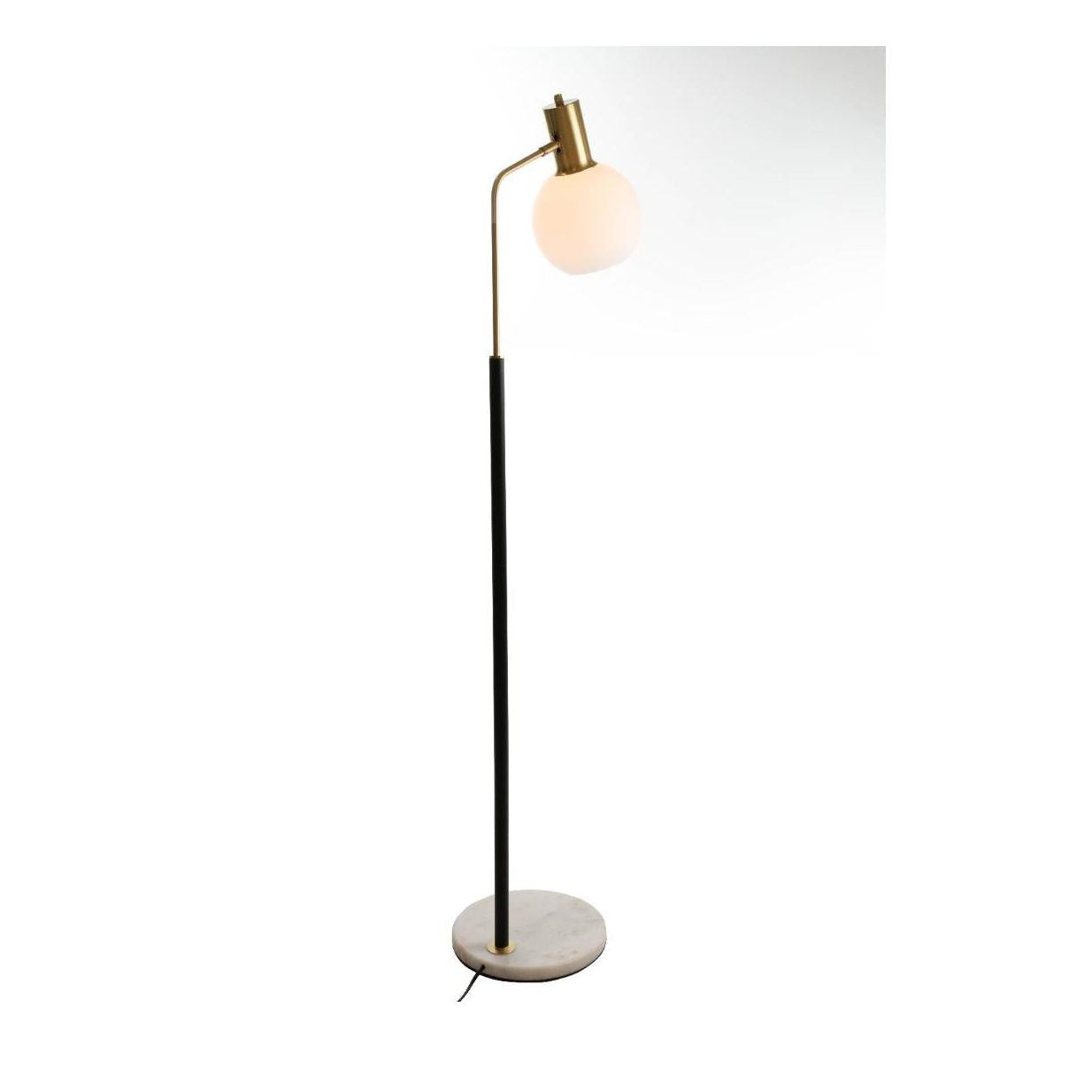 Pendula Floor Lamp Black & Antique Brass Finish