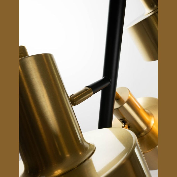 Arrigo 3 Light Black and Antique Brass Floor Lamp