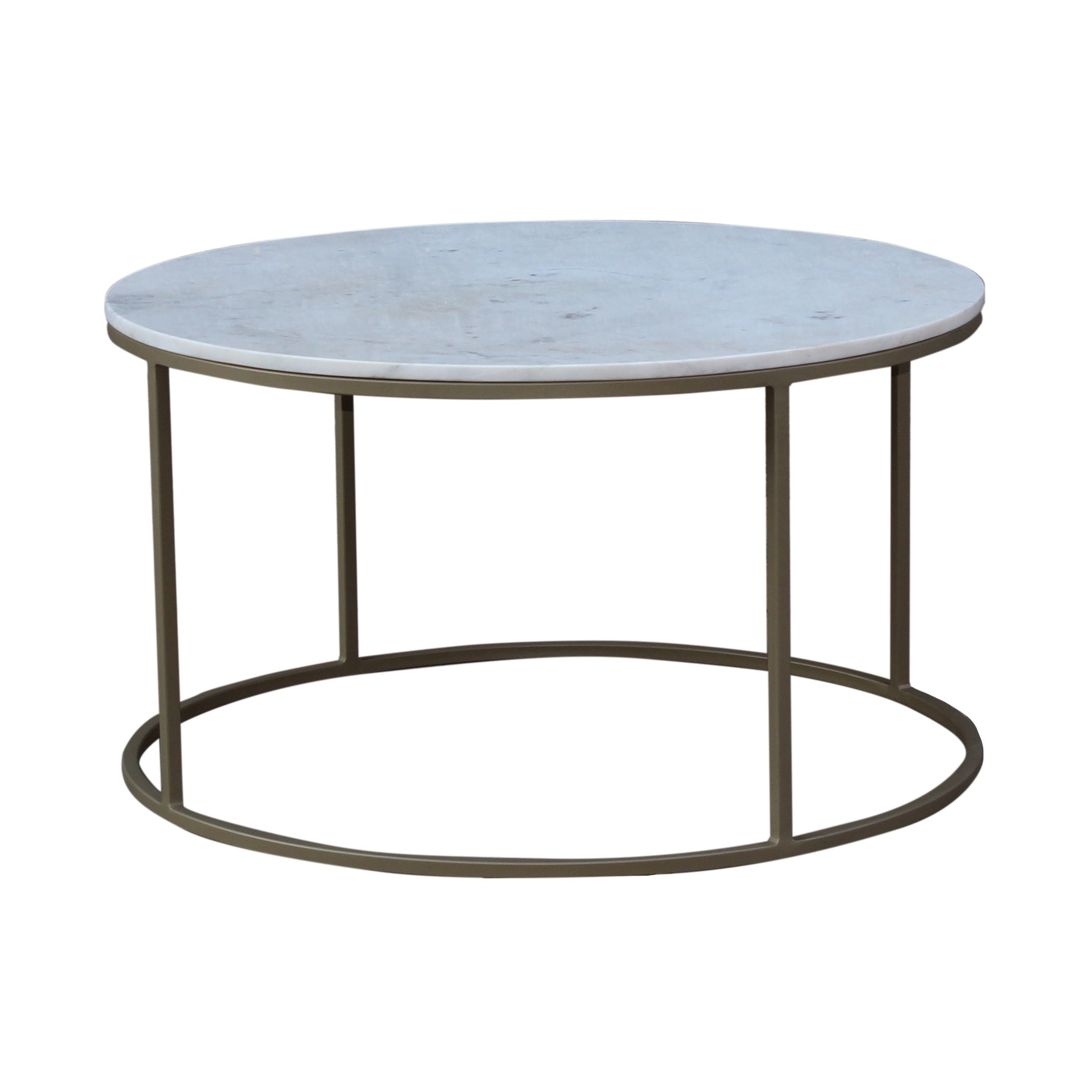 TANE Round Marble Coffee Table Brass Legs
