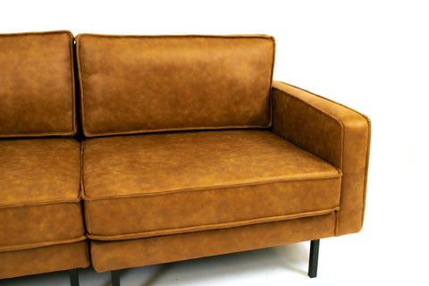 Beaumont Mid Century Reversible Sectional - Tan Brown