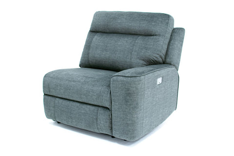 FLOOR MODEL CHARLESTON FABRIC POWER RECLINING 6 PIECE SECTIONAL- GREY