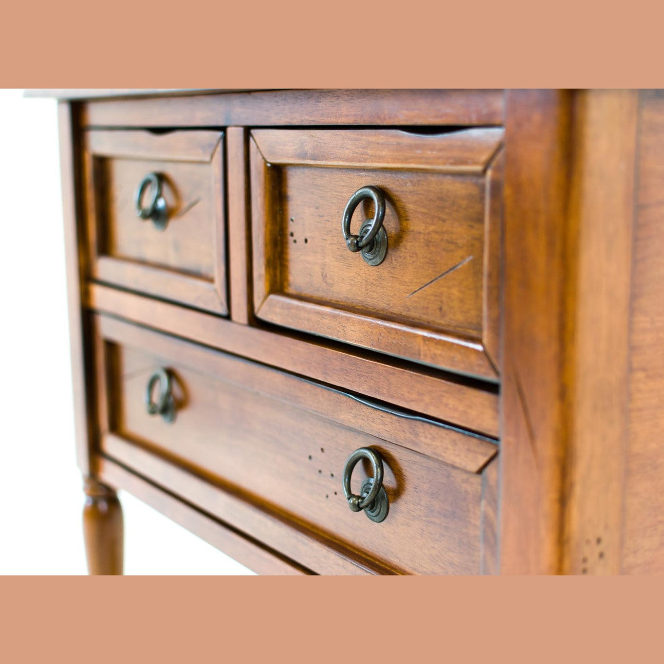Three Drawer Small Entryway table  - Honey (5349735202969)