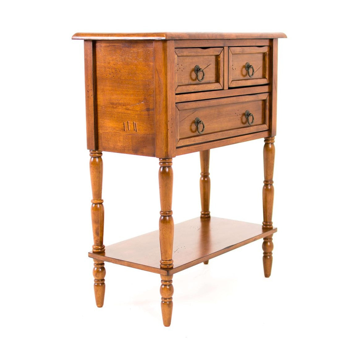 Three Drawer Small Entryway table  - Honey (5349735202969)