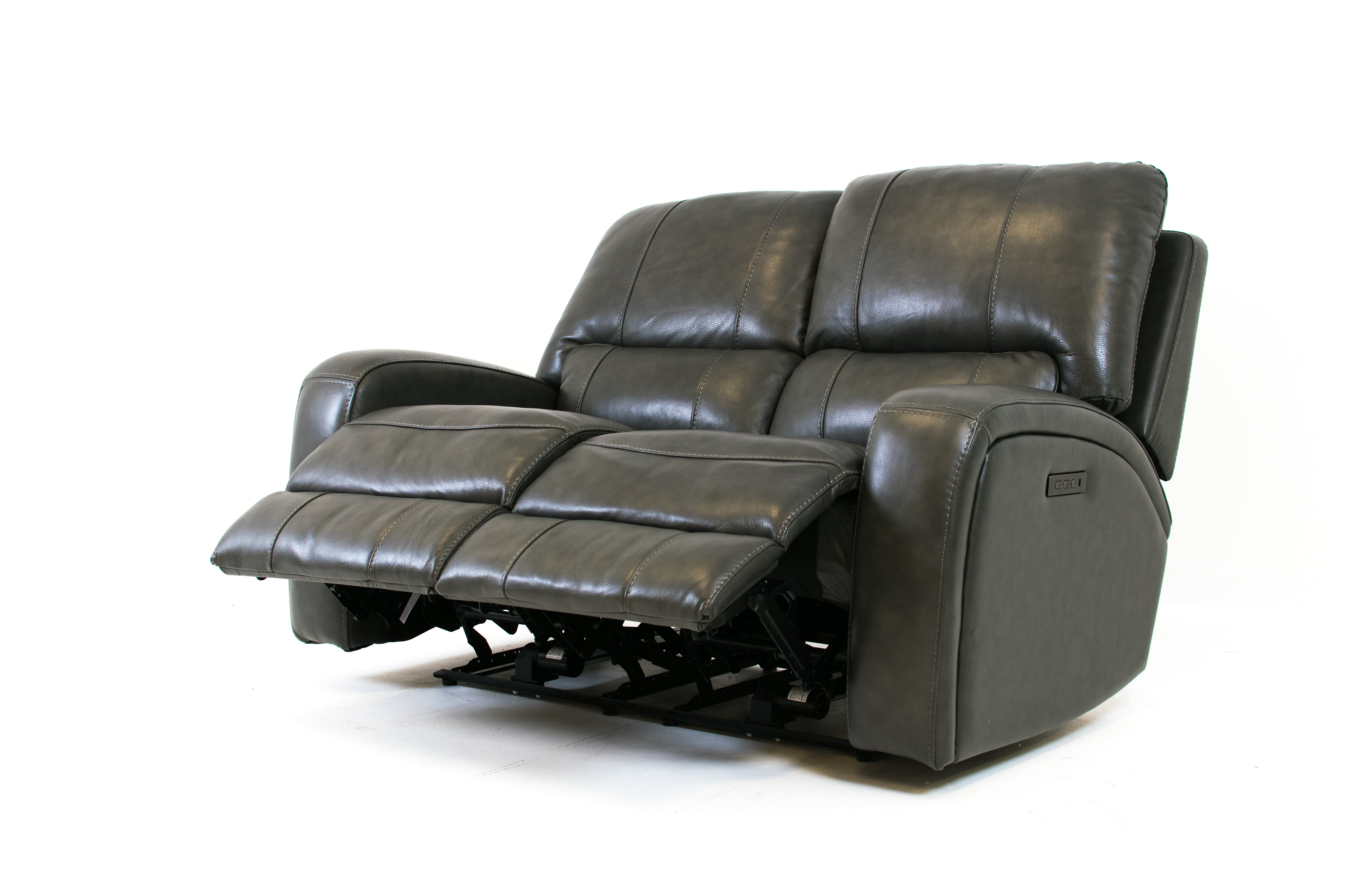 Floor Model Reynolds Genuine Leather Power Reclining Loveseat with