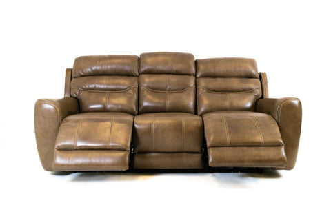 Marcella Genuine Leather Power Recliner Sofa With Drop Down Table FLOOR MODEL