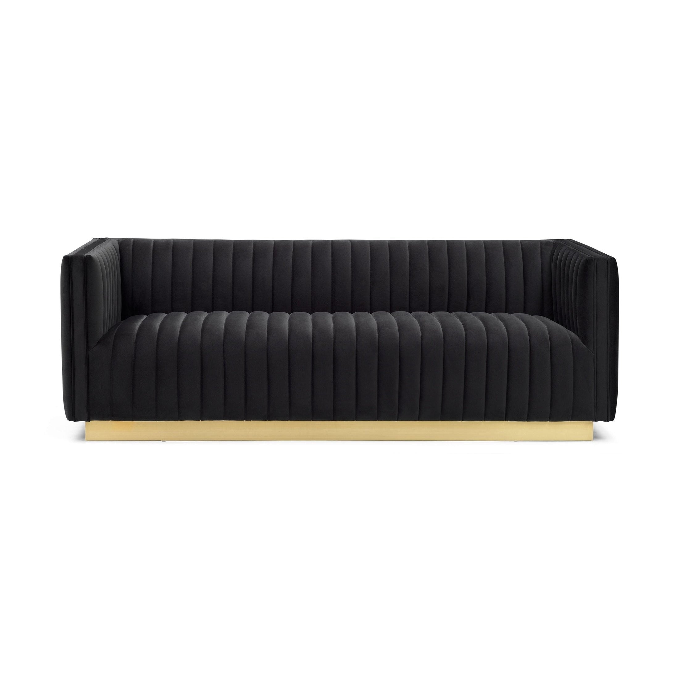 Elba Mid Century Sofa - Velvet Black