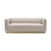 Elba Mid Century Sofa - Velvet Buff Beige