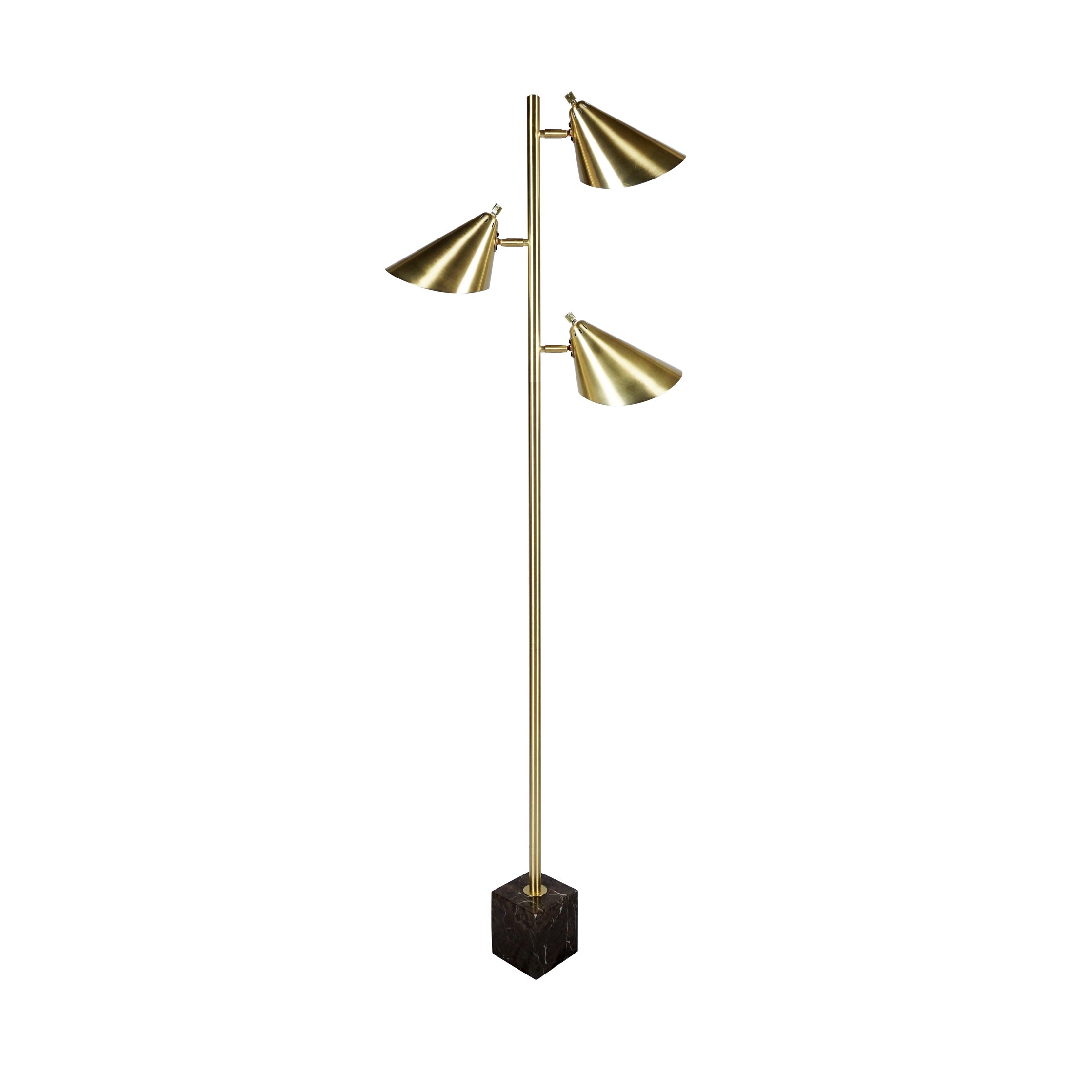 Sophie Triple Head Floor Lamp Antique Brass