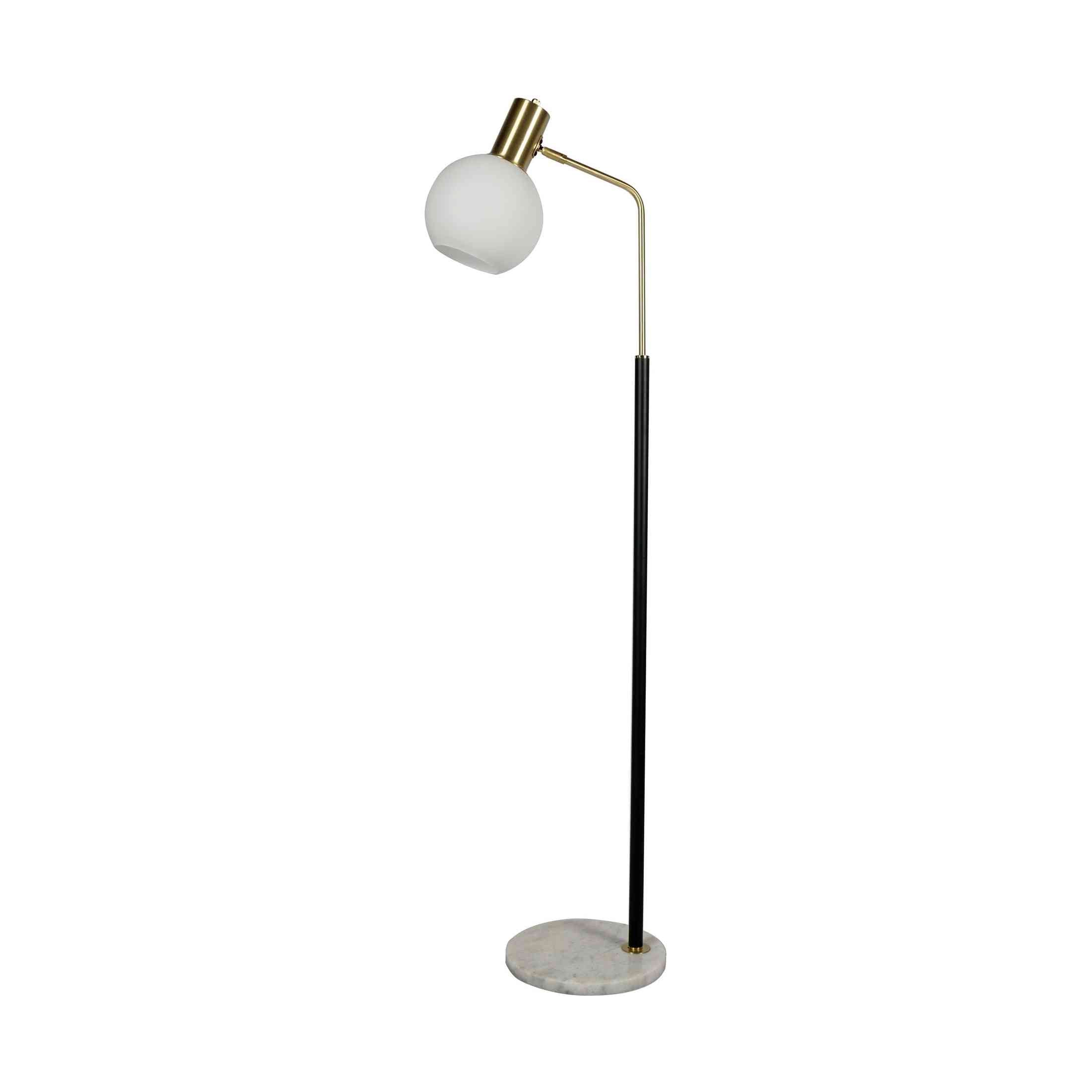 Pendula Floor Lamp Black & Antique Brass Finish