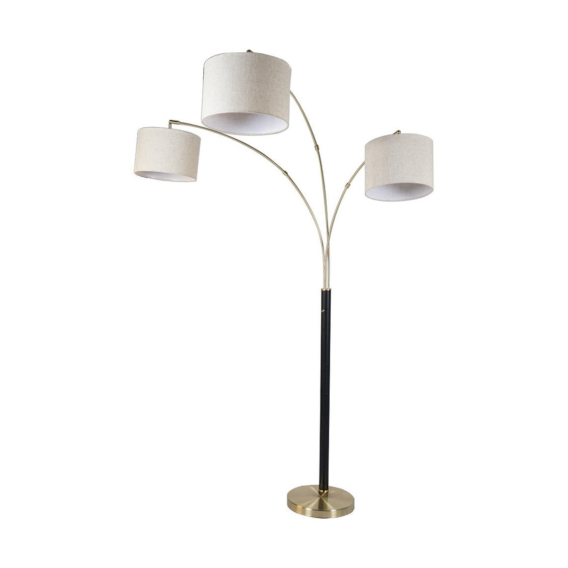 Luke Black Antique Brass 3-Arm Arc Lamp