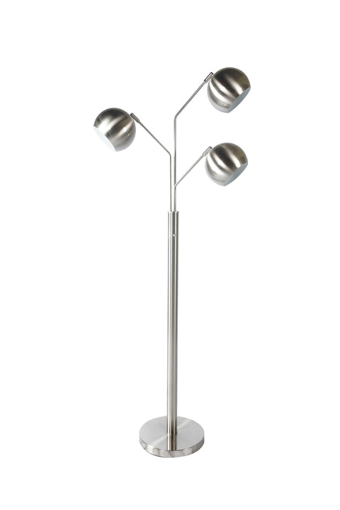 Tanko 3 Light Tree Floor Lamp Brushed Silver