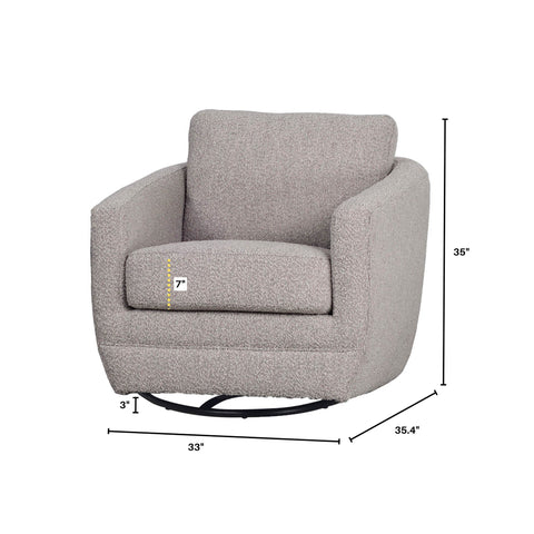 Baltimo Swivel Glider - Boucle Grey