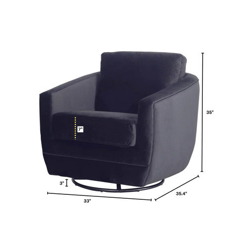 Baltimo Swivel Glider - Velvet Black