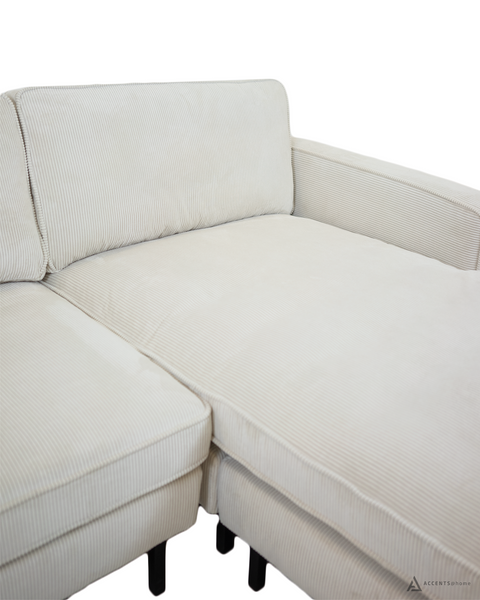 Fiona Reversible Sectional -Corduroy Ivory