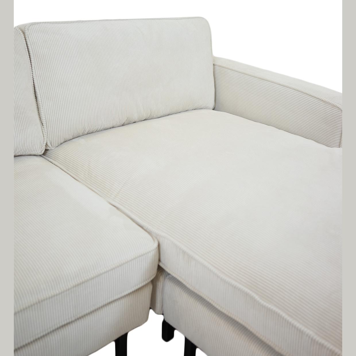 Fiona Reversible Sectional -Corduroy Ivory