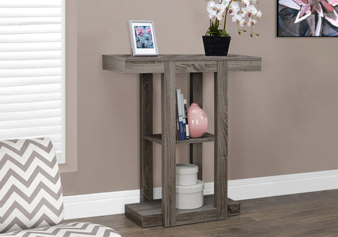 ACCENT TABLE - 32"L / DARK TAUPE HALL CONSOLE  - I 2456