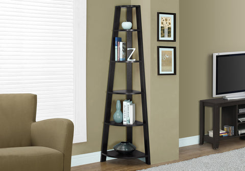 BOOKCASE - 71""H / ESPRESSO CORNER ACCENT ETAGERE - I 2495