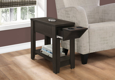 ACCENT TABLE - 23"H / ESPRESSO WITH A GLASS HOLDER - I 3197