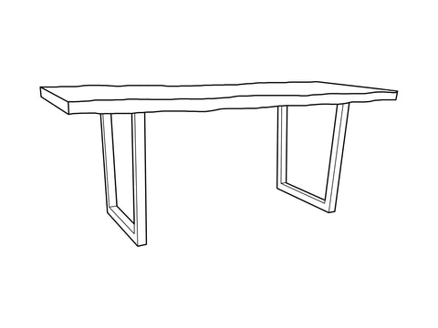 DESHAL 71" LIVE EDGE DINING TABLE Floor Model