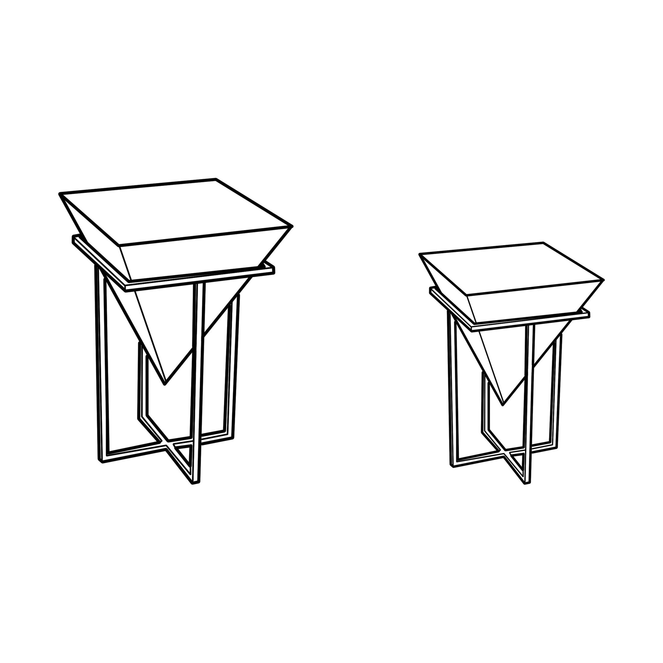 MOHAN INVERTED PYRAMID NATURAL SIDE TABLE
