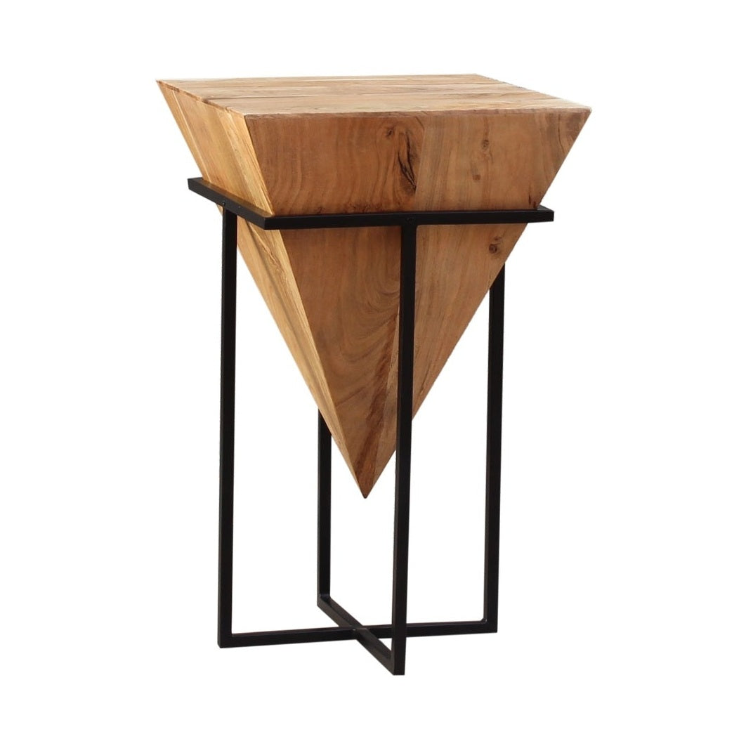 MOHAN INVERTED PYRAMID NATURAL SIDE TABLE