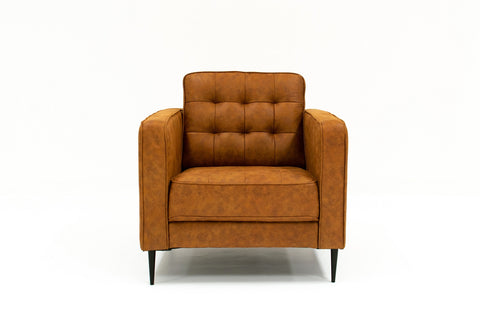 Lucas Mid Century Tufted Fabric  Chair - SF203 BROWN