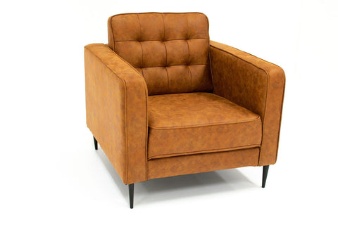Lucas Mid Century Tufted Fabric  Chair - SF203 BROWN