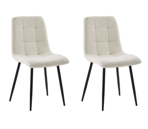 Lucas Fabric Dining Chair - Pearl Boucle