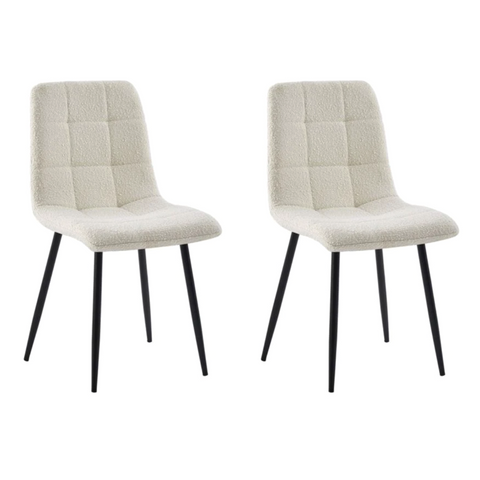 Lucas Fabric Dining Chair - Pearl Boucle