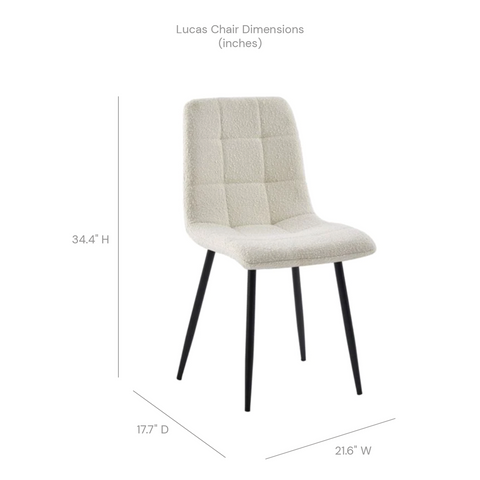 Lucas Fabric Dining Chair - Pearl Boucle