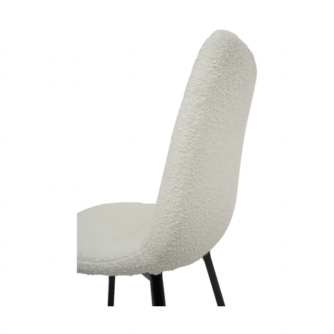 Lucas Fabric Dining Chair - Pearl Boucle