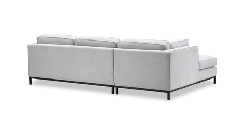 Fritzie Fabric Sectional Sofa Black Metal Legs Left Chaise - Grey