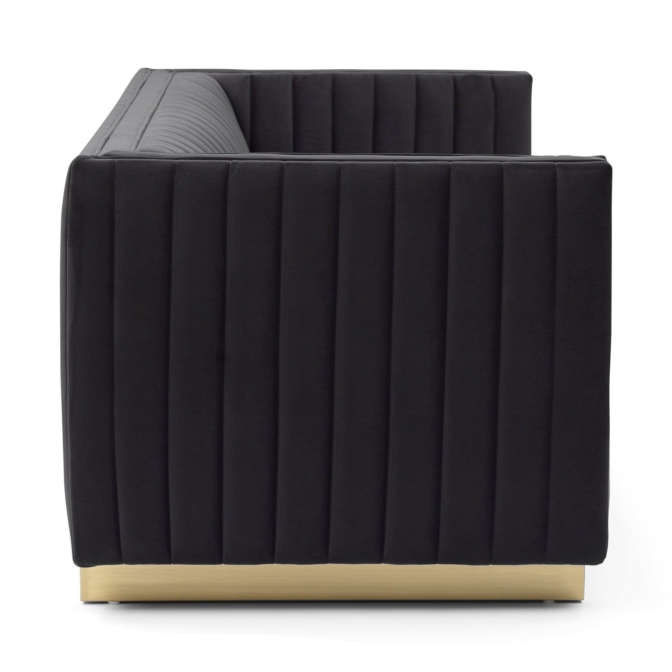 Elba Mid Century Loveseat - Velvet Black