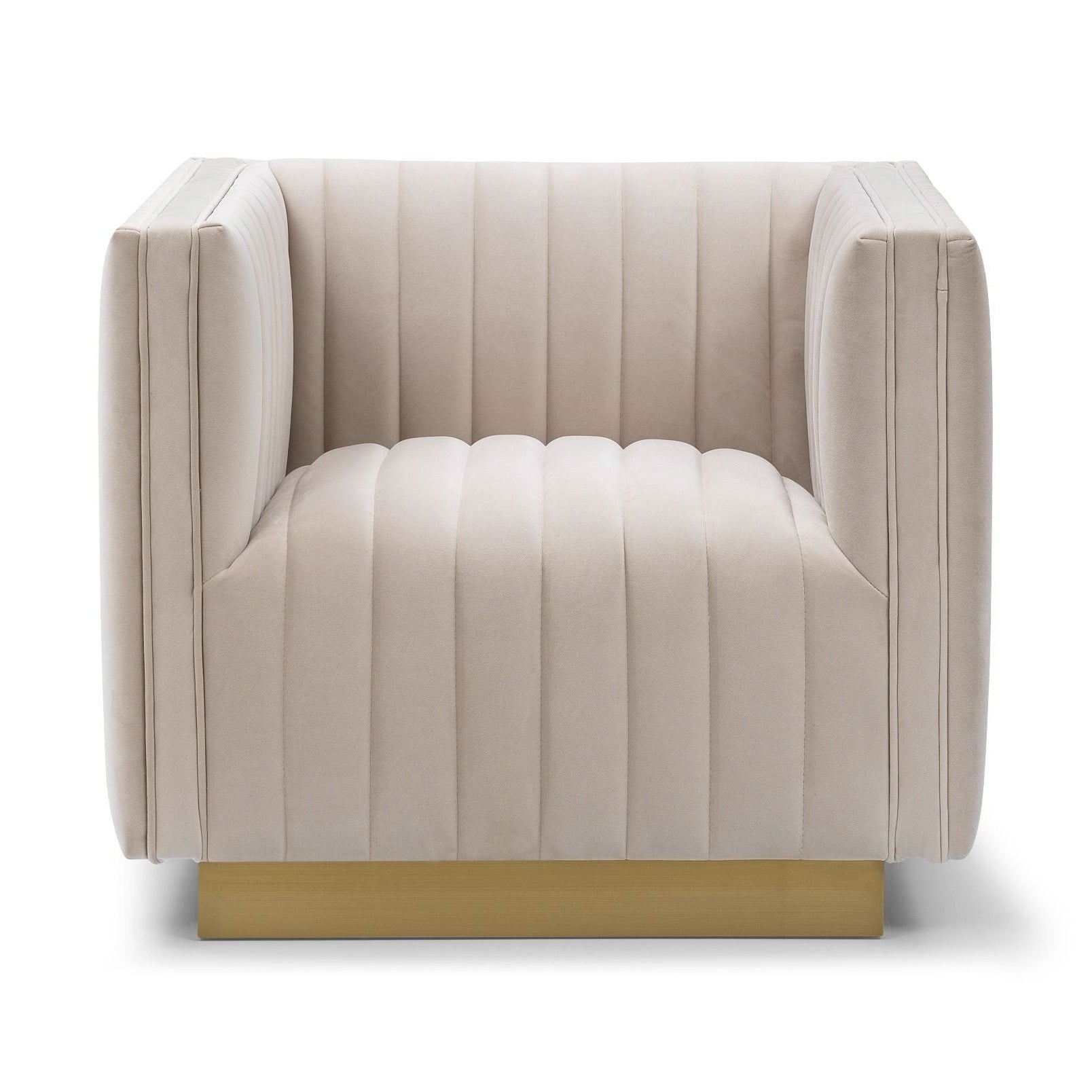 Elba Mid Century Chair - Velvet Buff Beige
