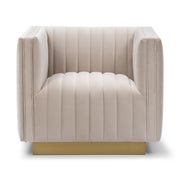 Elba Mid Century Chair - Velvet Buff Beige
