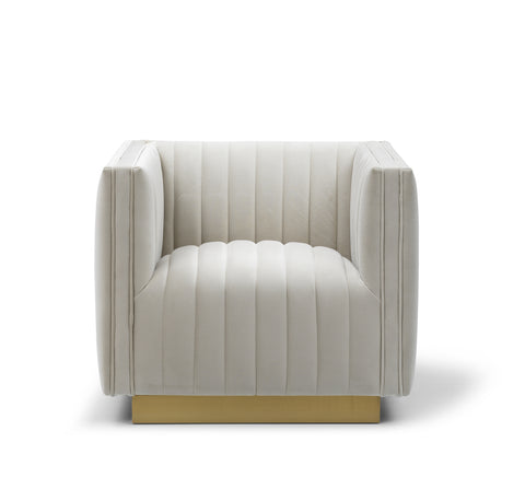 Elba Mid Century Chair - Velvet Champagne