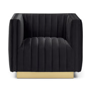 Elba Mid Century Chair - Velvet Black