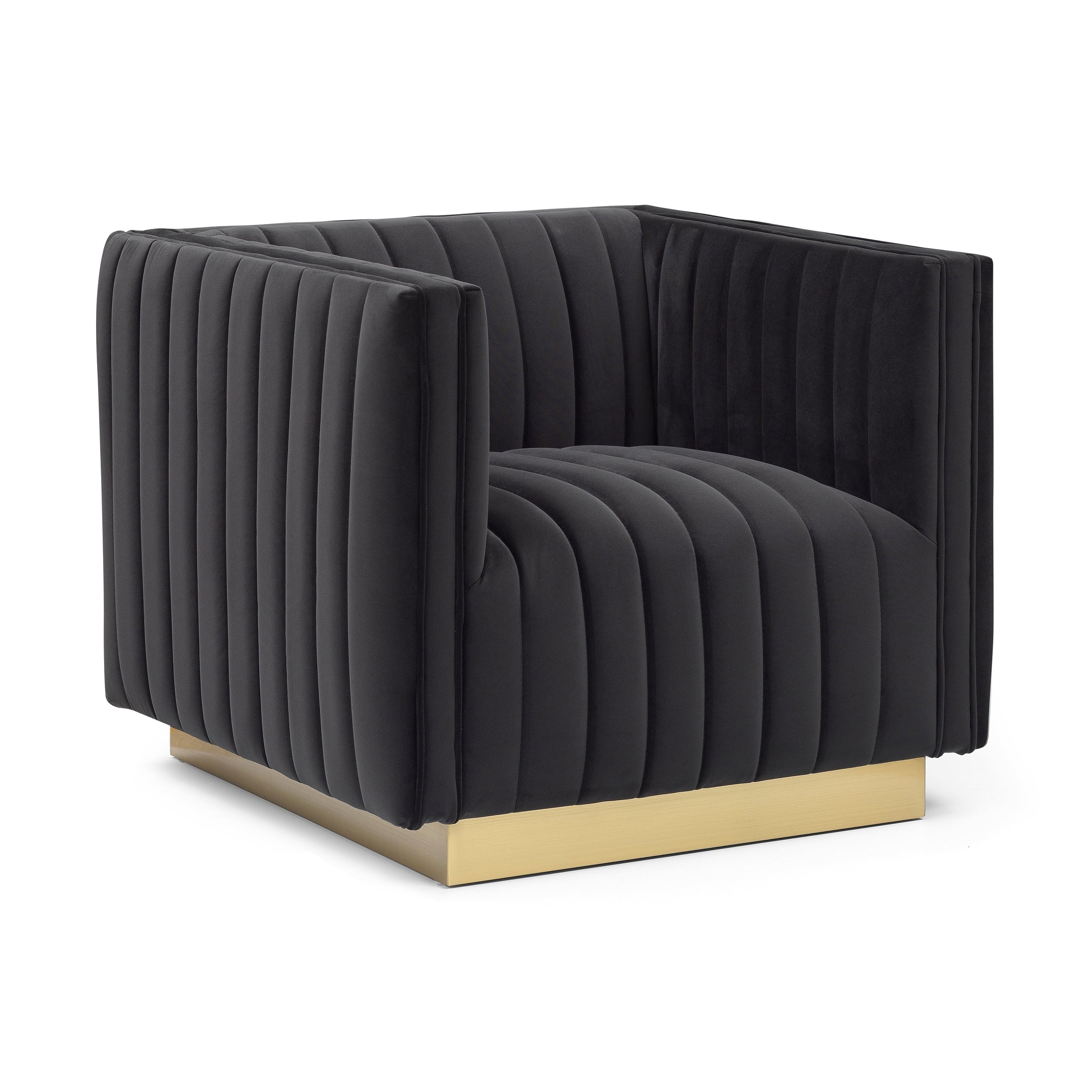 Elba Mid Century Chair - Velvet Black