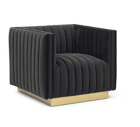 Elba Mid Century Chair - Velvet Black