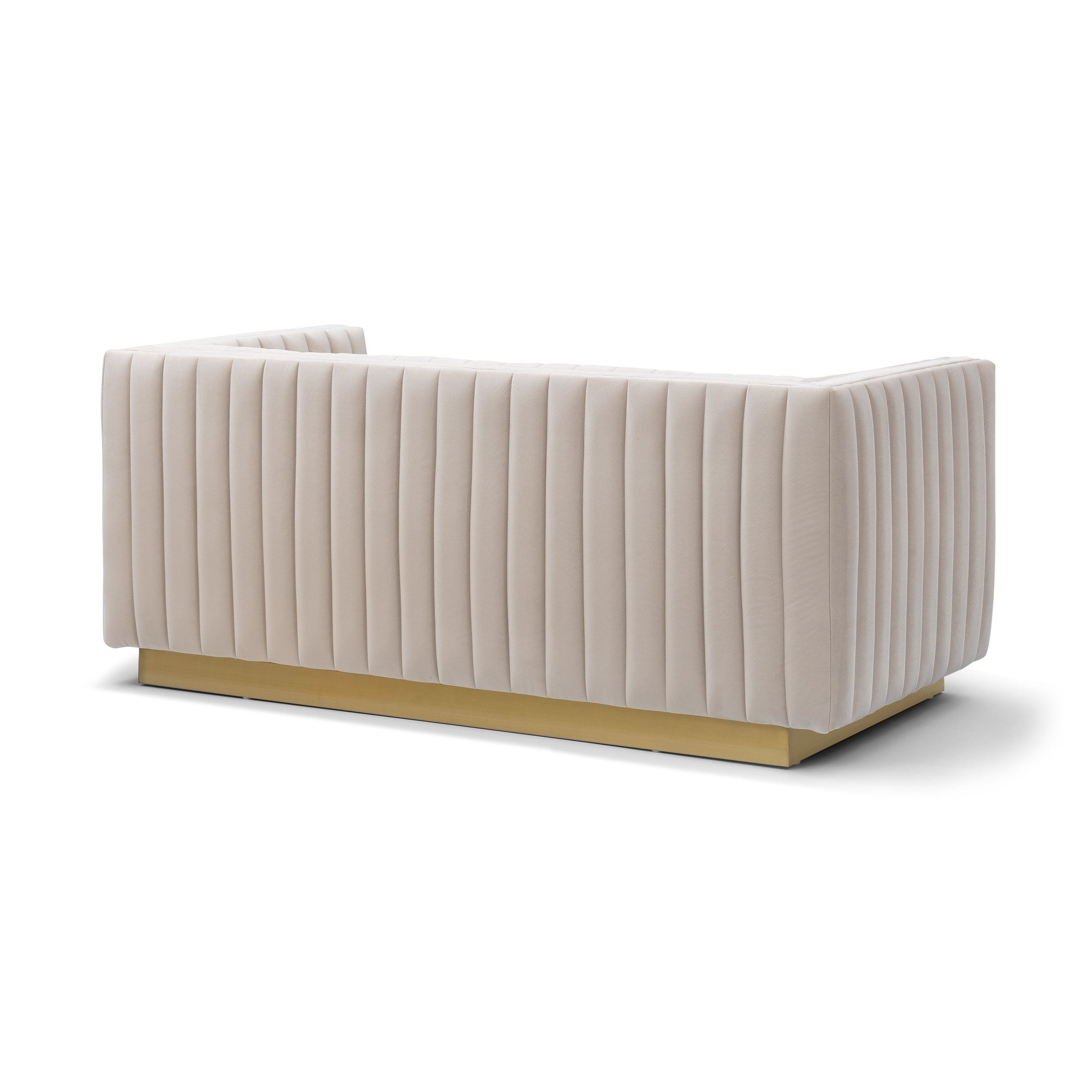Elba Mid Century Sofa - Velvet Buff Beige