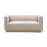 Elba Mid Century Loveseat - Velvet Buff Beige