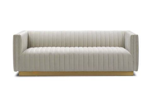 Elba Mid Century Sofa - Velvet Champagne