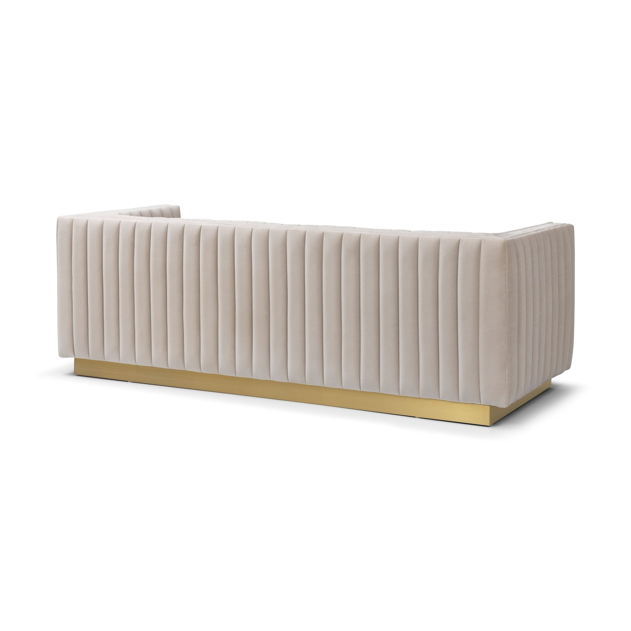 Elba Mid Century Sofa - Velvet Buff Beige